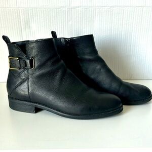 Women's Cole Haan Leather Grand OS Ankle Boots Black zipper Size 10
